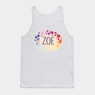 Zoe name with colorful leaves Tank Top